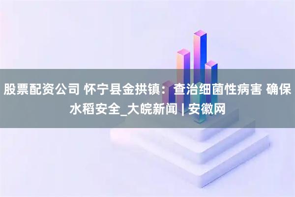 股票配资公司 怀宁县金拱镇：查治细菌性病害 确保水稻安全_大皖新闻 | 安徽网